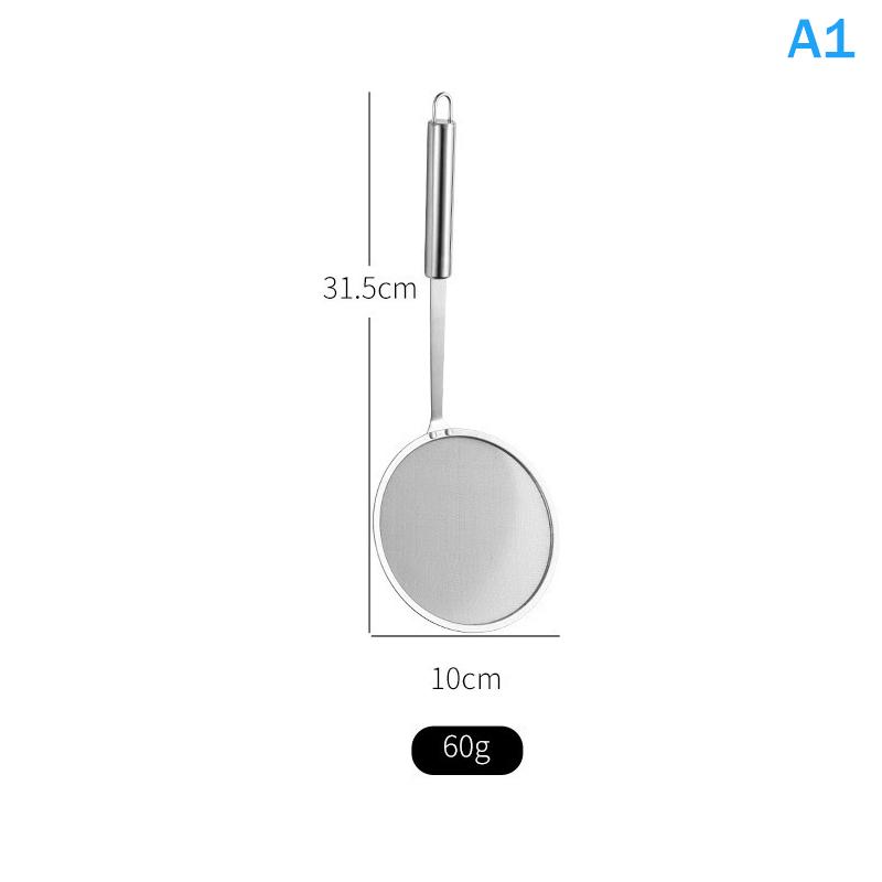 Stainless Steel Fine Mesh Skimmer Ladle, Handheld Flat Food Strainer Kitchen Tool