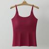 Solid Color Plus Size Camisole Tank Top For Women With Built In Anti Exposure Bra