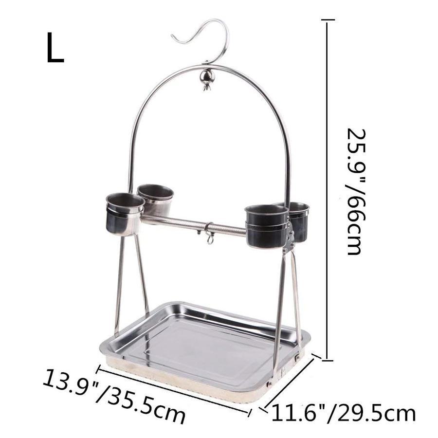 Stainless Steel Parrot Hand-Raising Stand - Durable Cage Rack for Birds