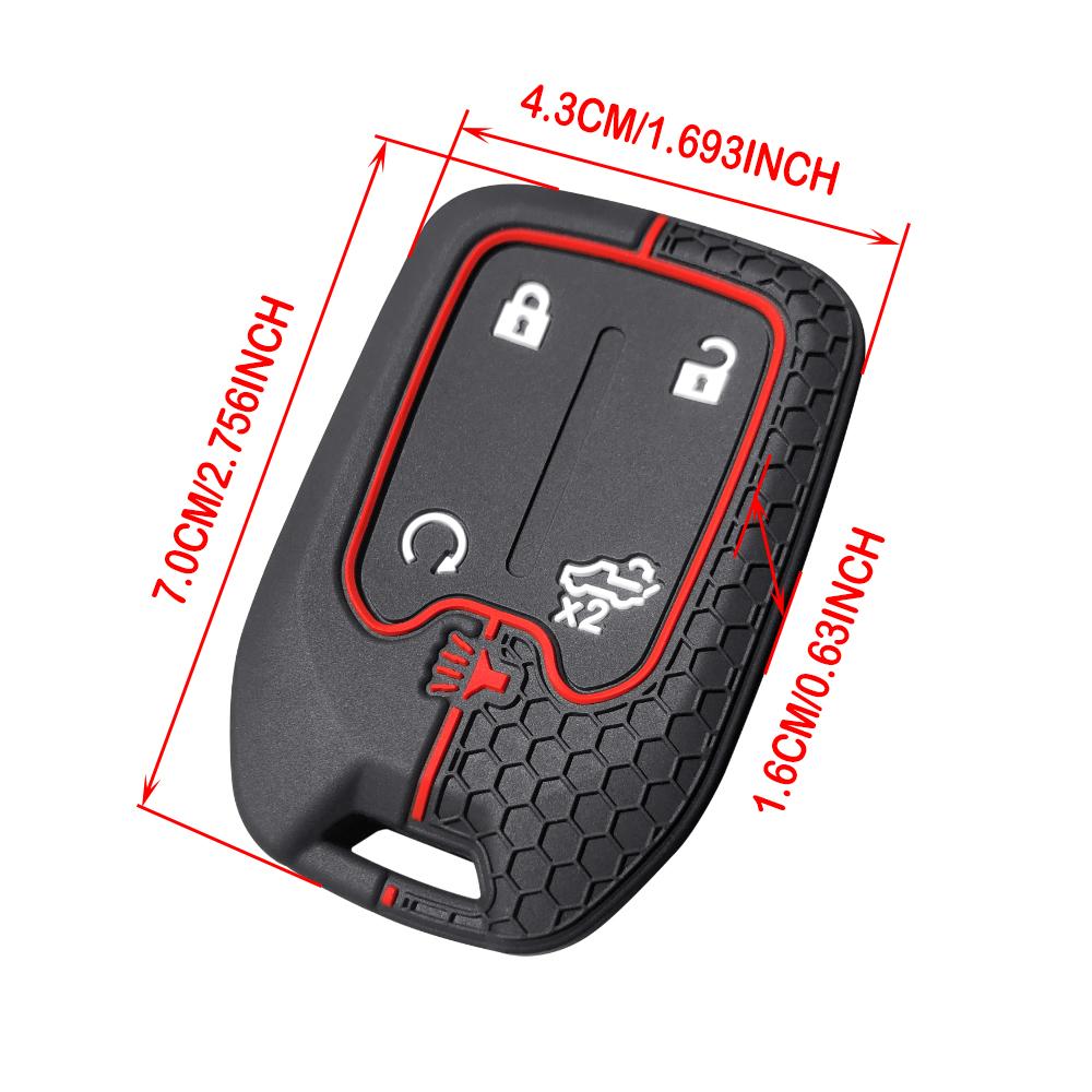 Silicone Car Key Cover Holder Case For CHEVROLET Silverado Suburban For GMC Sierra 1500 2500HD 3500HD Terrain Acadia Keychain