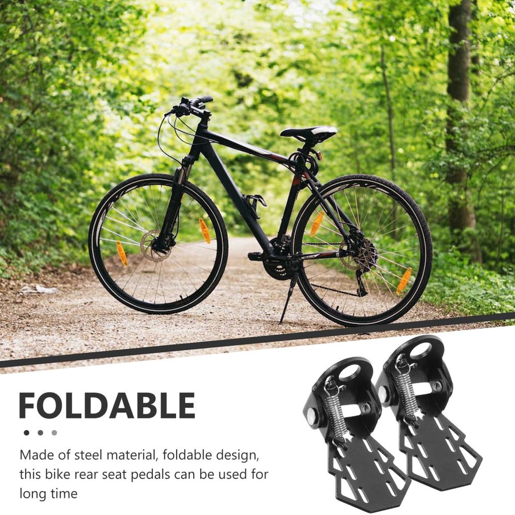 iplusmile Bicycle Step Hub Step Bicycle Peg Folding Two-Seater (Black)