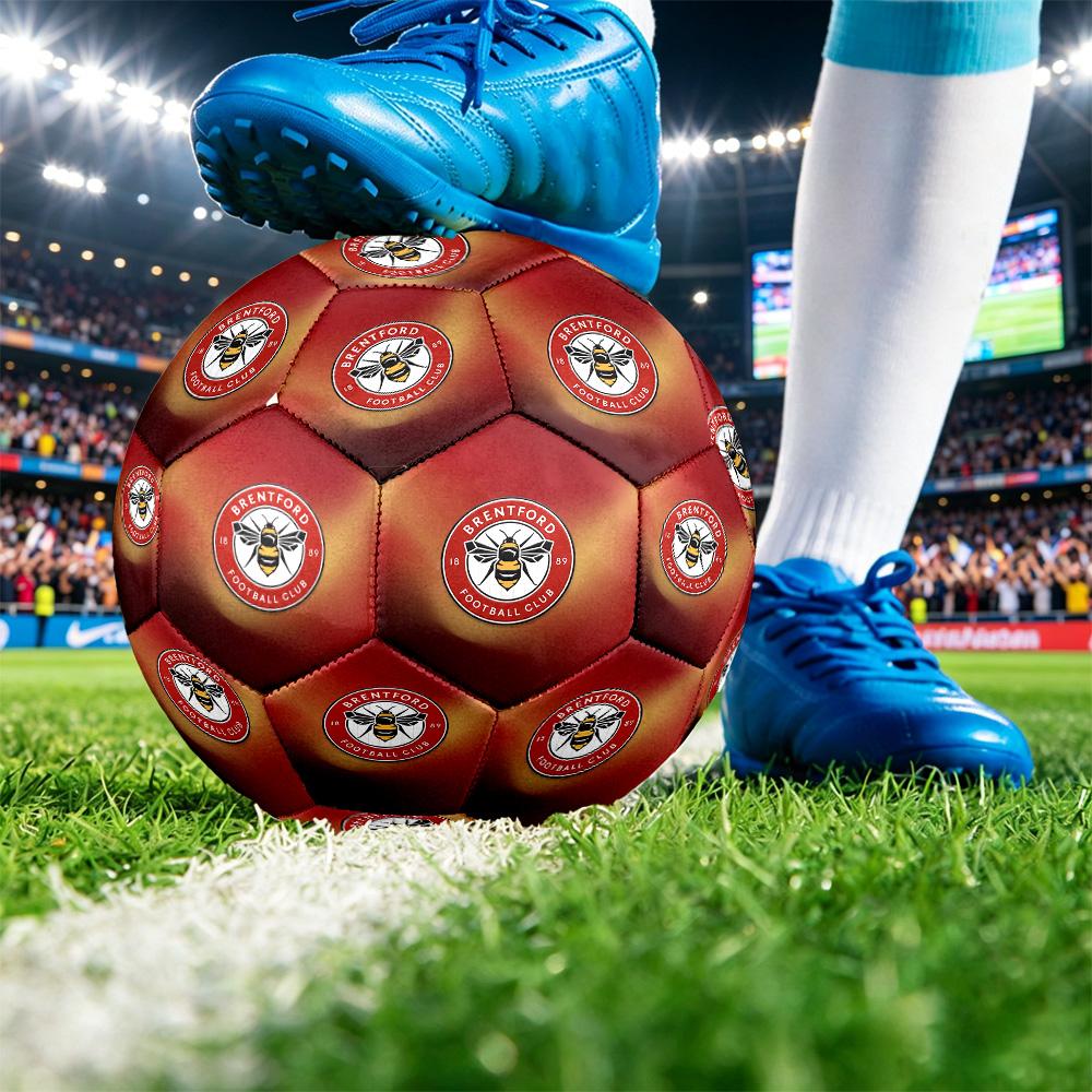 Brentford FootballPrinted Size 5 Soccer Bl, Anti Slip Adult Match Football Souvenir for Football Fans