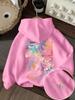 Vibrant Graffiti Bear Kids Hoodie Hip‑hop Style Back Print Autumn Winter Fleece Warm Children Streetwear Hooded Sweatshirt