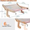 Cat hammock with pet window, Cat hanging hammock with detachable balcony, wooden stand, indoor turndown bed, pet nest
