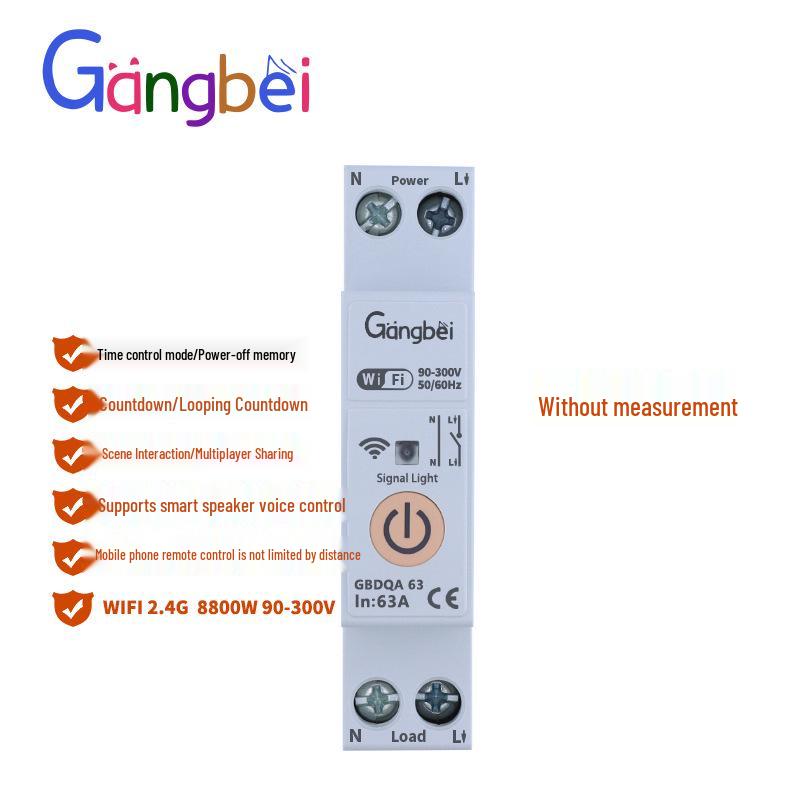 Smart 63A 1P WiFi Circuit Breaker with Wireless Remote Control for Smart Home