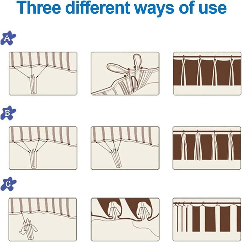 10Metri/10.9Yarzi Bandă pentru Cap de Perdea cu Pliuri Bandă Detașabilă pentru Cap de Perdea Pentru Perdele Ușoare Perdea de Fereastră Perdea de Ușă