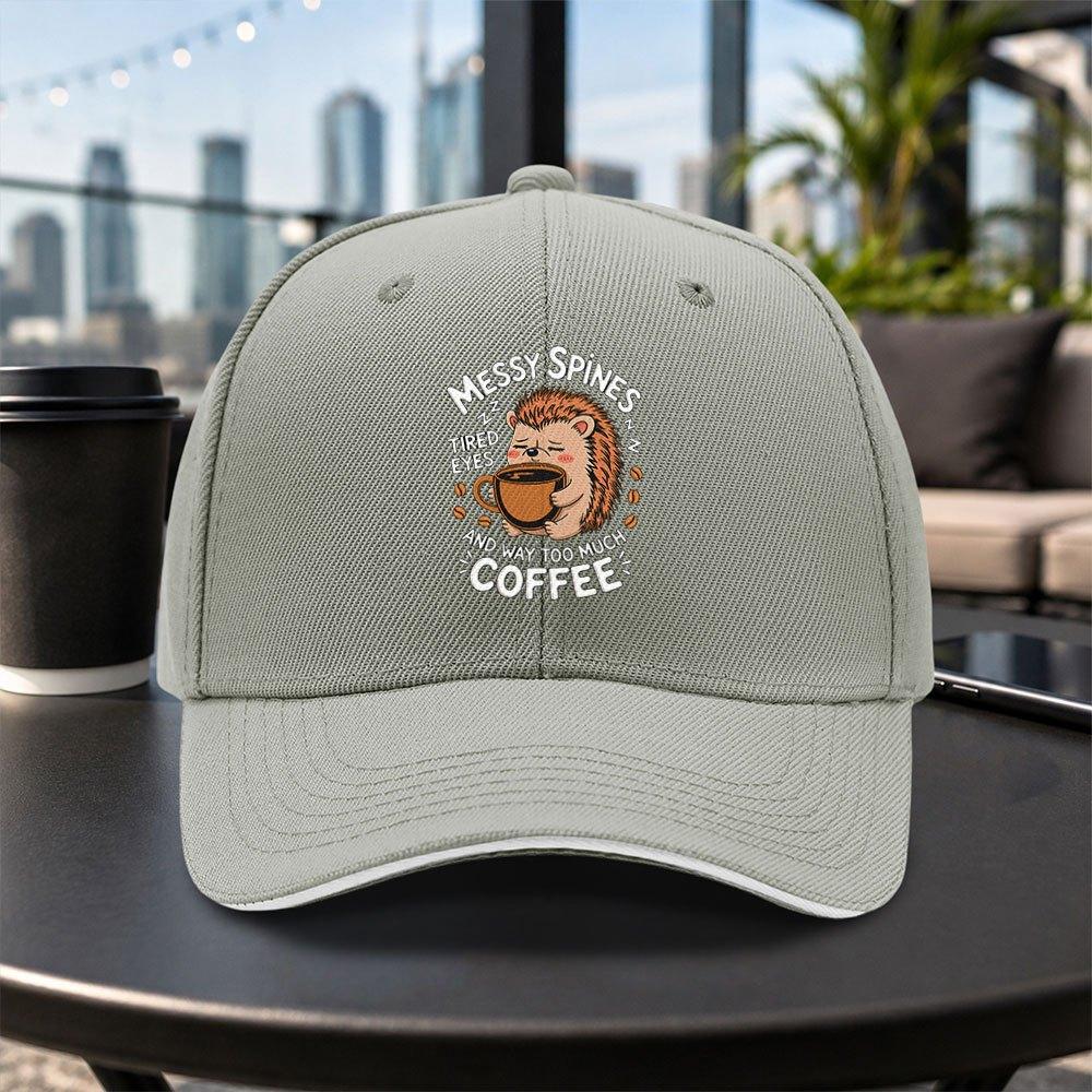 Hedgehog Sandwich Coffee Baseball Cap Unisex Adjustable Dad Hat for Travel Parties Daily Wear MultiColor