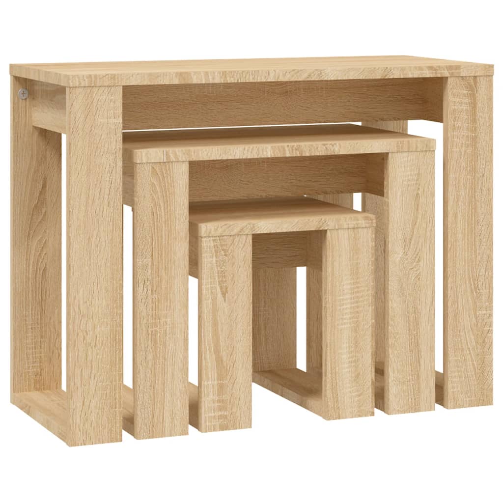 Vidaxl Nesting Tables, 3 Pcs., Wood-Based Material