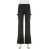 WTEMPO Značka Retro Street Hot Girls Styl Low Pas Micro Flare Jeans Osobnost Kapsa Ležérní kalhoty Ženy Micro Flare Kalhoty