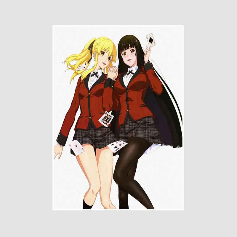 Classic Anime Kakegurui Posters Retro White Paper Manga Figure Poster Decor Prints Clear Image Bedroom Bar Decoration Art Painting Decorative Pictures