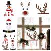 Cartoon Xmas Door Window Stickers Snowman Christmas Elk Stickers Snowman Oranments Deacl  Christmas