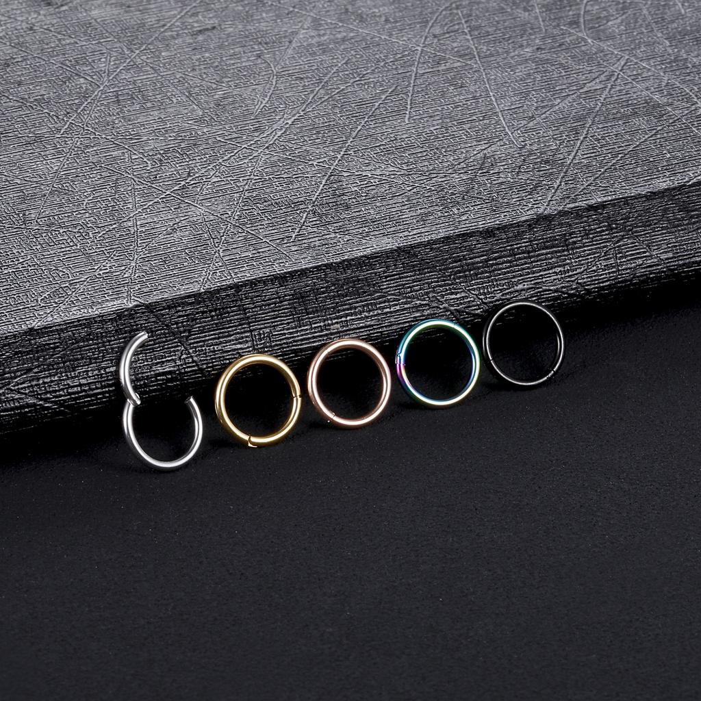 10pcs/lot Steel Hinged Segment Nose Hoop Rings Septum Piercing Daith Hoop Earring Lip Cartilage Piercings Women Jewelry 14G-20G