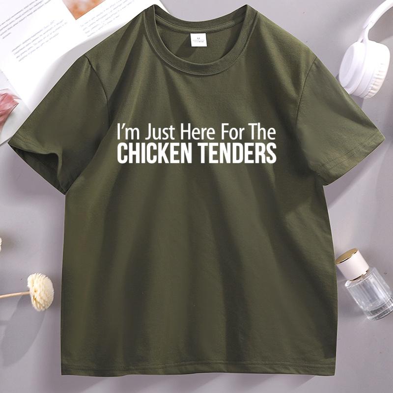 Im Just Here for The Chicken Tenders TShirt Golf Unisex Women Short Sleeve Tshirt Humor Round Neck Tee Shirt Streetwear Tops