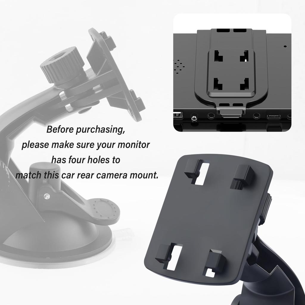 Bilbackkamera Monitorställ Backkamera Monitorfäste med Stark Sugkopp Justerbar