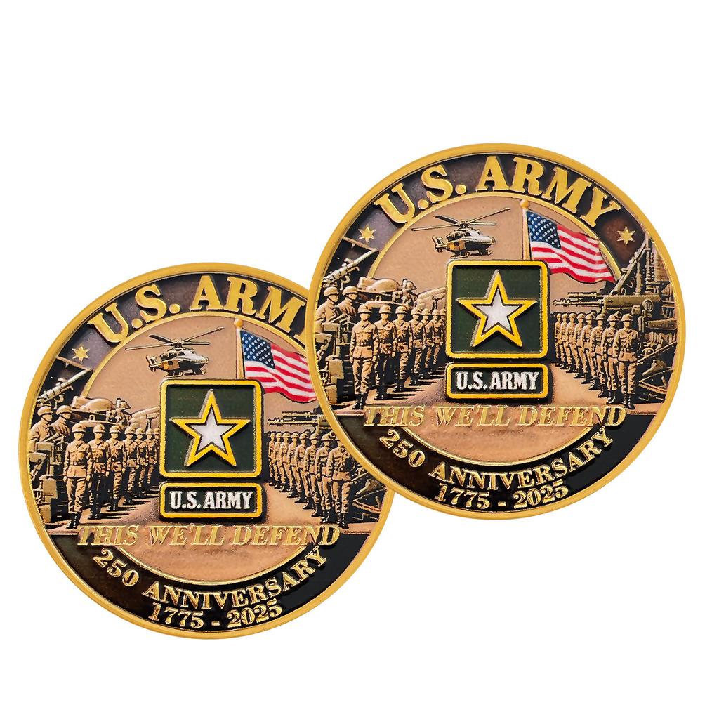 250th Anniversary Commemorative Coin Independence Day Founding Medal Challenge Coin Embossed Metal Coin Color Printed Badge
