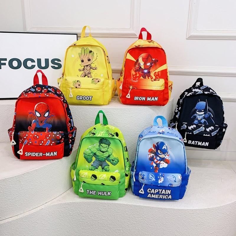 America Pattern Captain Kids School Backpack For Early Education