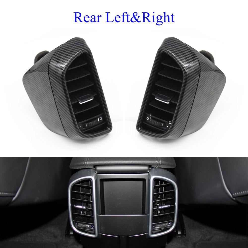 Carbon Fiber Center AC ventilasjonsgitter foran venstre høyre bak luftventilasjonsgitter komplett montering for Porsche Cayenne 7P5