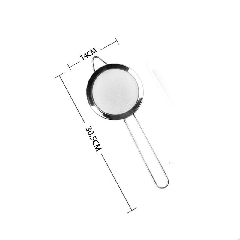 304 Stainless Steel Flour Sieve & Oil Strainer with Handle - Fine 60 Mesh Skimmer and Thickened Wide Edge Ladle