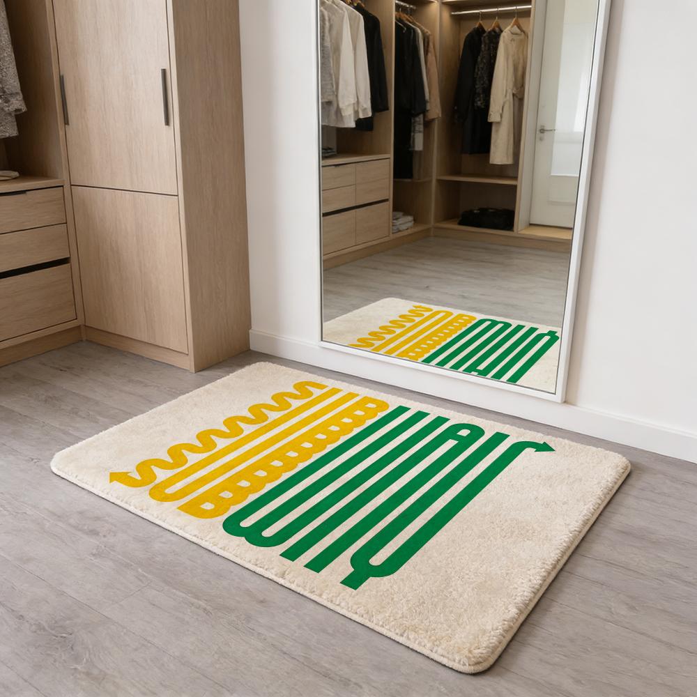 

A-A-S-Subways Floor Mat Flannel Door Mat Non-Slip Absorbent Washable Indoor Home Rug 40x60cm