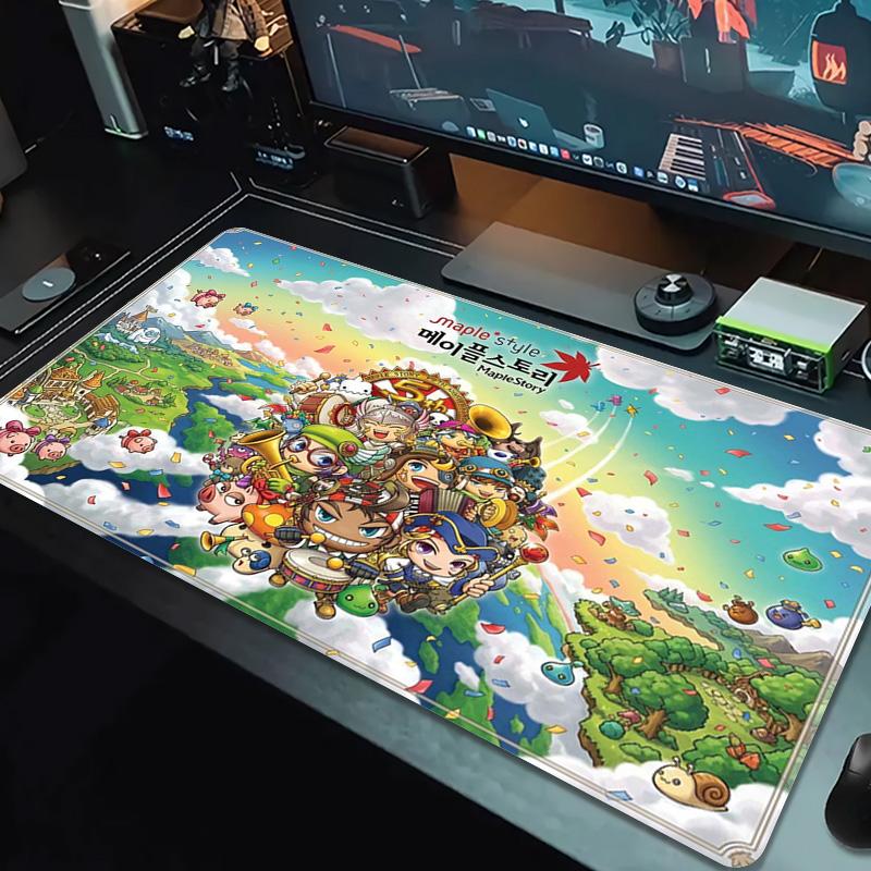 MapleStory Χρωματιστό Επιθέμα Ποντικιού Μεγάλο Μαξιλάρι Τραπεζιού Παιχνιδιών Αντιολισθητικό Laptop Tablet Μεγάλο Επιθέμα Ποντικιού XXL Στρώμα Mini PC Playmat Με Κλειδωμένη Άκρη