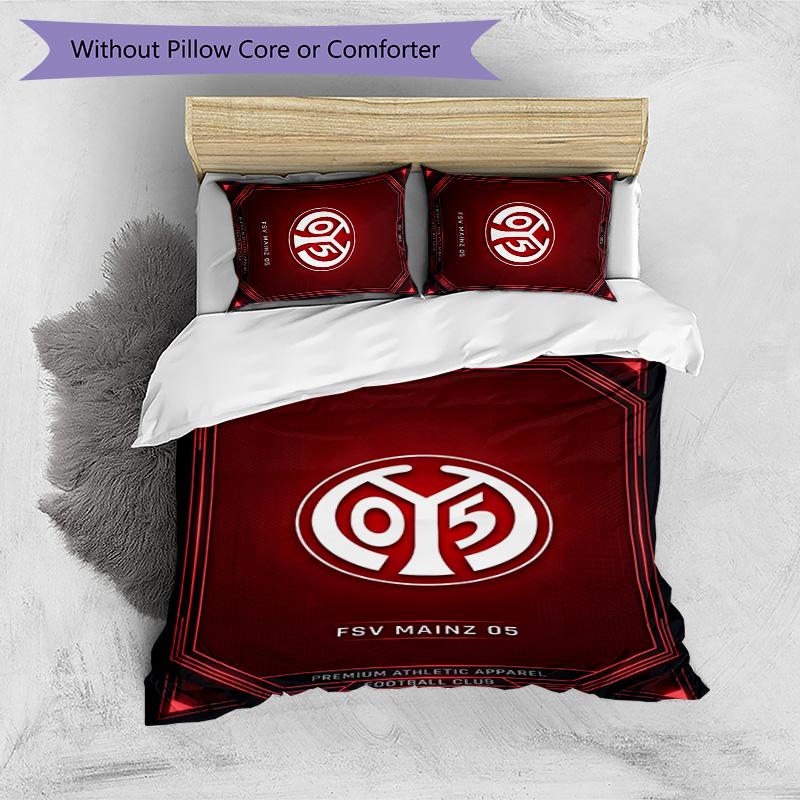 Mainz FC Printed 3PCS Bedding Set Breathable Duvet Cover with Pillowcases Decorative Bed Linen for Bedroom Home