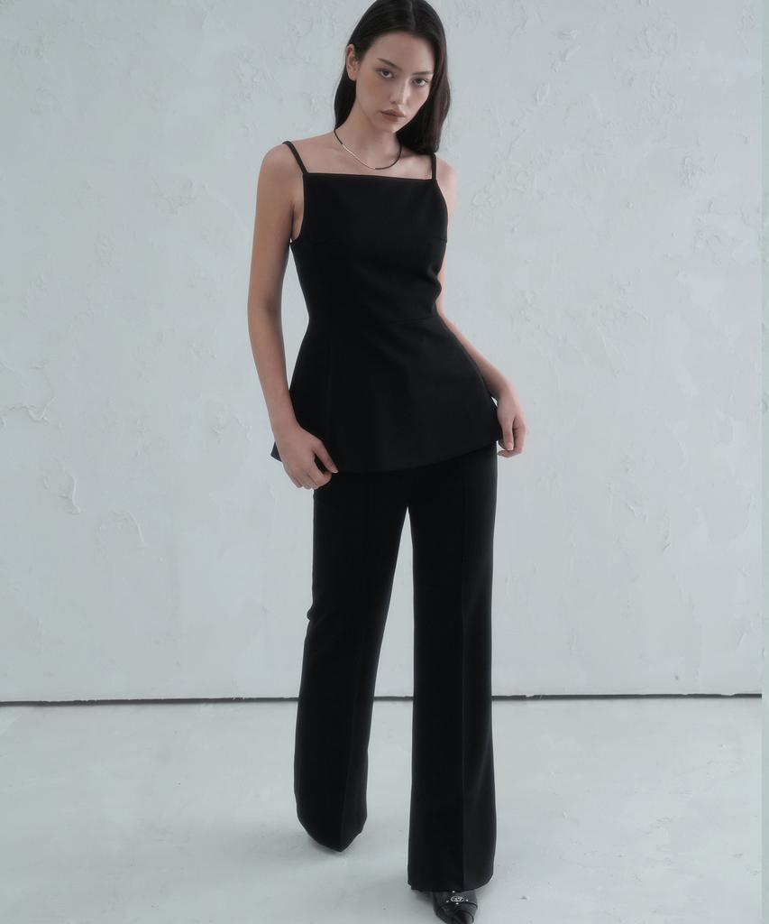 VIVACIOUS Par Pintuck Bootscut Slacks Black