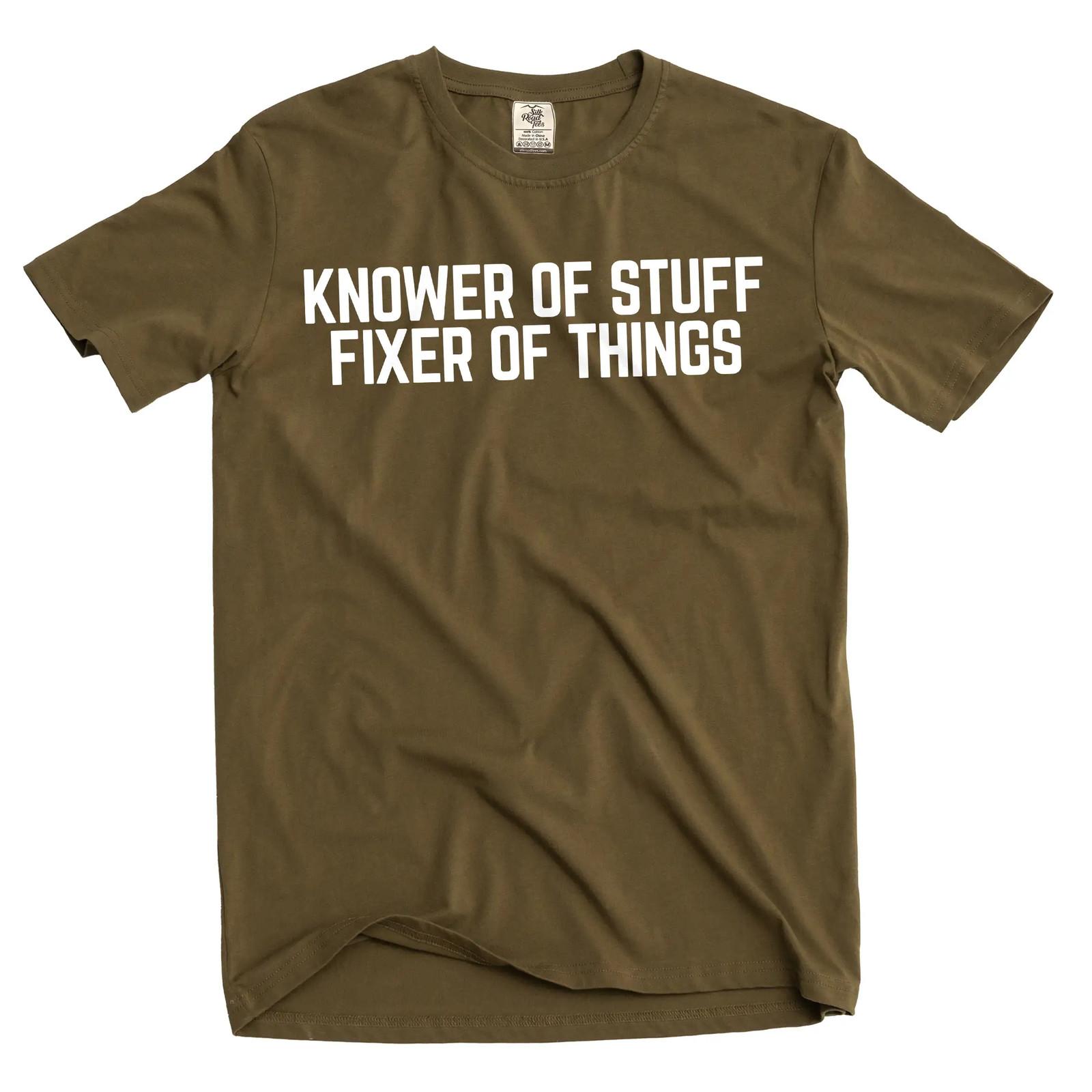 Men s funny Knower Of Stuff Fixer Of Things – Graphic Tee DIY garage Tshirt S