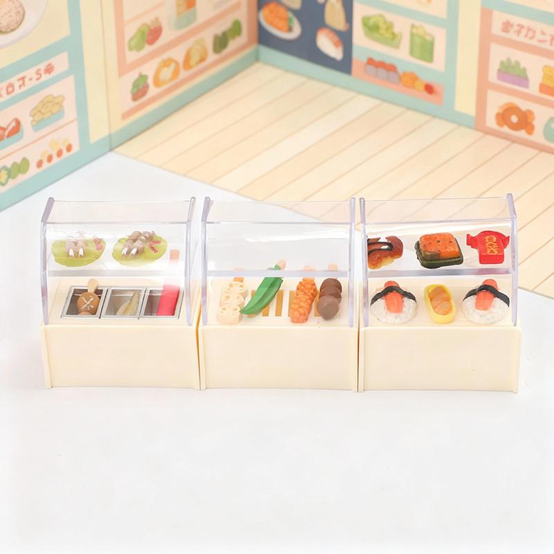 1/12 Dollhouse Mini Supermarket Convenience Store Display Rack Cabinet Model Dollhouse Micro Scene Ornament Kid Pretend Play Toy