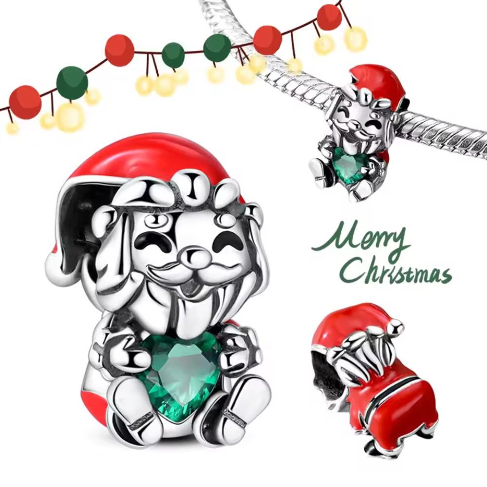 Copper Green Christmas Tree Pendant Christmas Party Beads Original Pendants Bracelet Charm Jewelry Party Diy Gifts