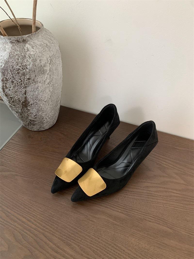 

Остроносые туфли-лодочки женские на тонком каблуке с леопардовым принтом 2025 весна-осень новые темпераментные замшевые туфли на высоком каблуке с квадратной пряжкой с пайетками 35