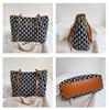 High-Capacity Retro Plaid Tote Bag - Casual European & American Style Handbag for Work & Commute