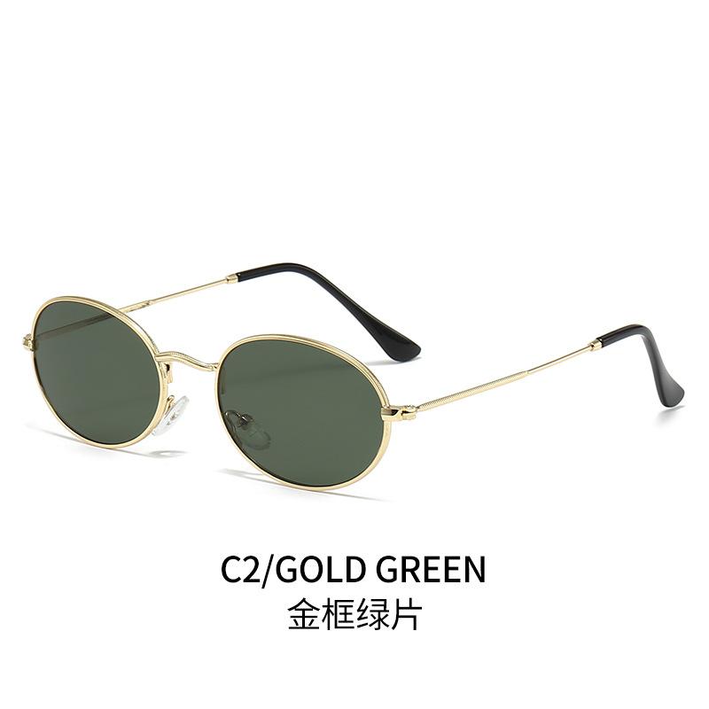 Metal sunglasses, retro oval-shaped, oversized style, punk sunglasses, driving glasses