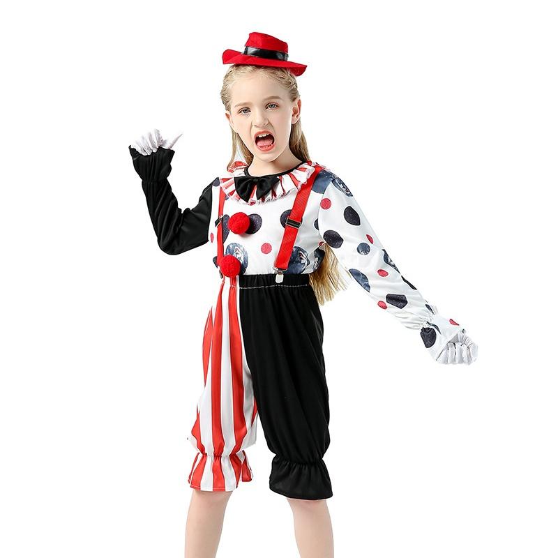 Halloween Children's Clown Male and Female Performance Costumes Stage Clothes Suit