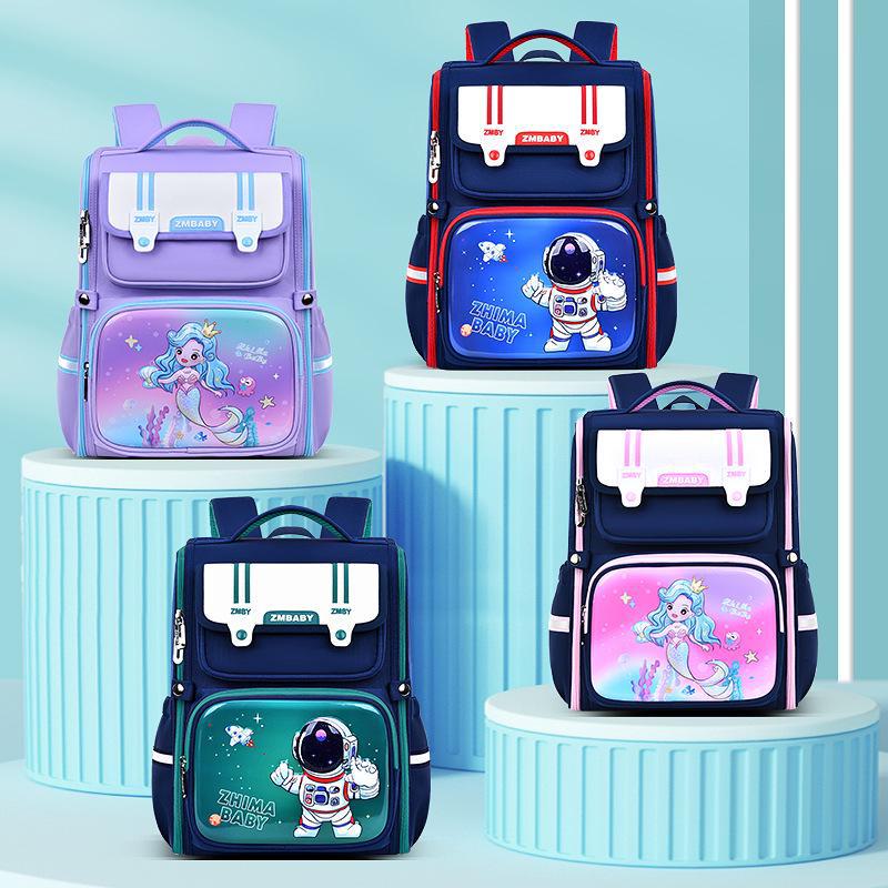 Durable Cartoon School Backpack for Boys, Grades 1-6: Large Capacity