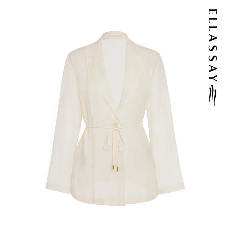 ELLASSAY Women's Classic Loose Tie-Waist Short Jacket