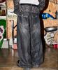 HOODHOOD Back Logo Applique Washed Denim Pants Black
