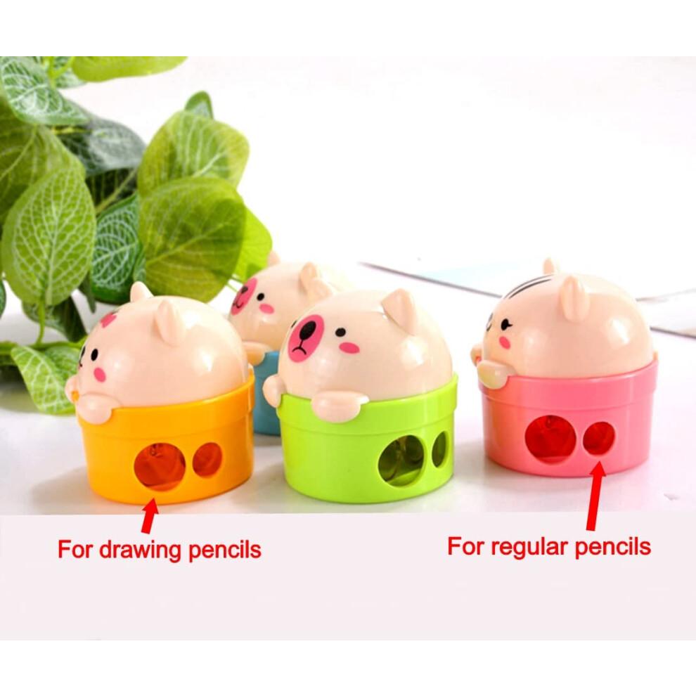 JZK 24 x Small Animal Pencil Sharpener with Container for Kids Party Bags fillers, Cute Pencil Sharpener for Children Birthday Favours, giveaways,