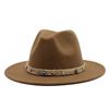 Wool Top Hat Retro British Style Flat-Brimmed Big Eave Hat Couple Hat