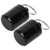 2Pcs Set Aluminum Alloy Mini Medicine Container Box Waterproof Sealing Metal Can with Key Ring for Coin Earplug  Storage