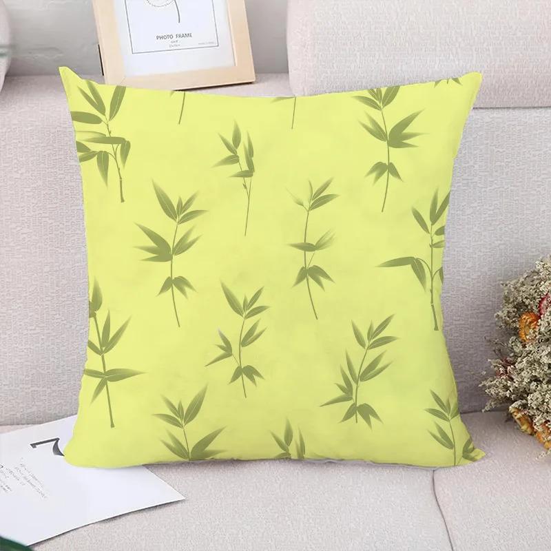 Bamboo Pattern Decorative Pillowcase Living Room Office Home Pillowcase Car Ornaments