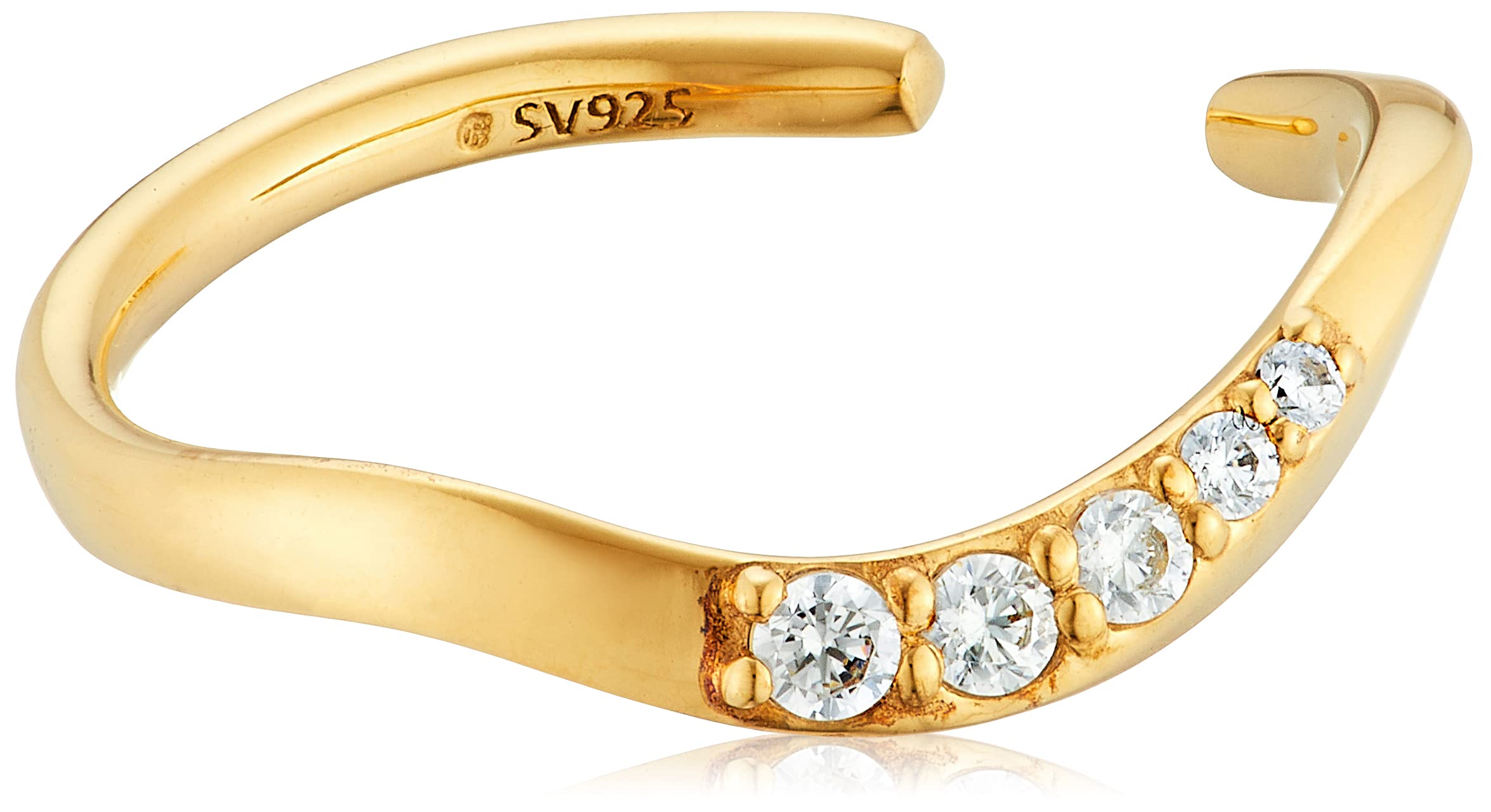 

ESTELLE Silver Yellow Gold Plated Cubic Zirconia Ear Cuff (Single) 0777-0006-0000-0000