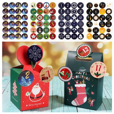 Multi-Function Merry Christmas Advent Calendar Number Stickers Adhesive Label Paper Stickers
