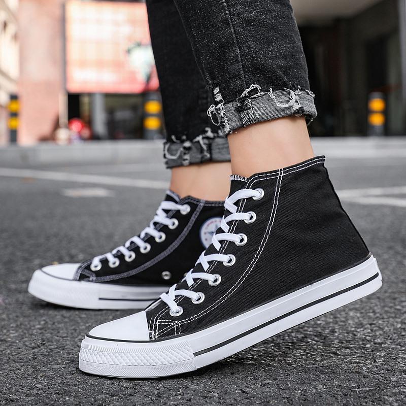 High-top canvas shoes men's Korean version trendy versatile student trendy shoes casual cloth shoes boys board shoes high-bang shoes men's shoes