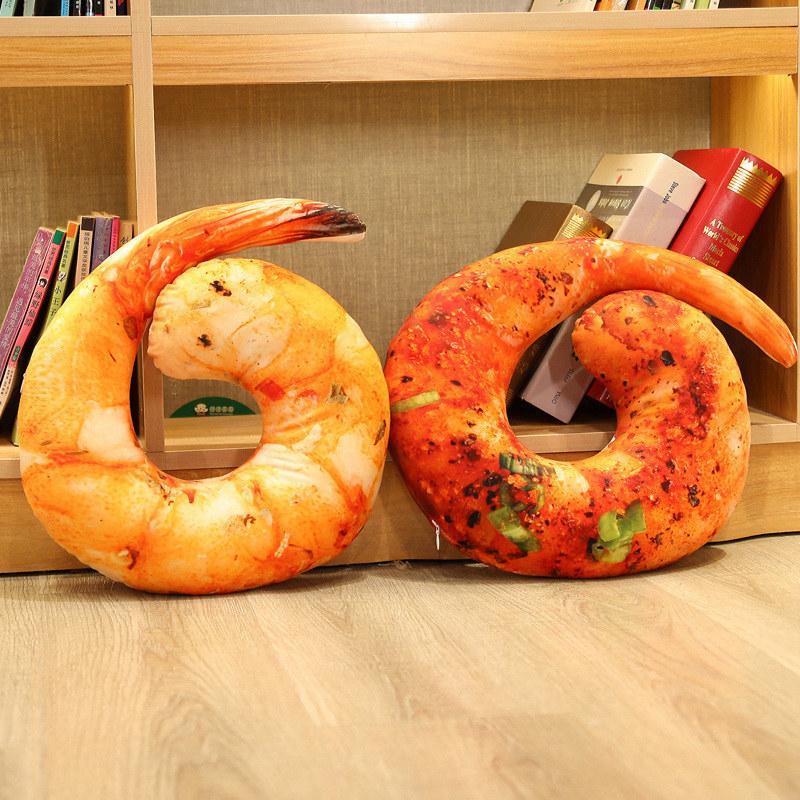 Creative Big Shrimp Throw Pillow Plush Toy Fried Shrimp Doll Girl Bed Sleeping Rag Doll Birthday Gift