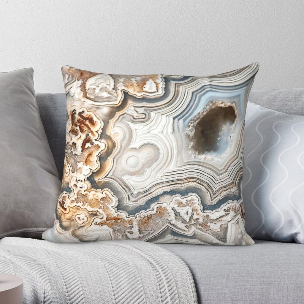 Abstract Agate Geode Square Pillowcase Polyester Linen Velvet Pattern Zip Decorative Pillow Case Home Cushion Case