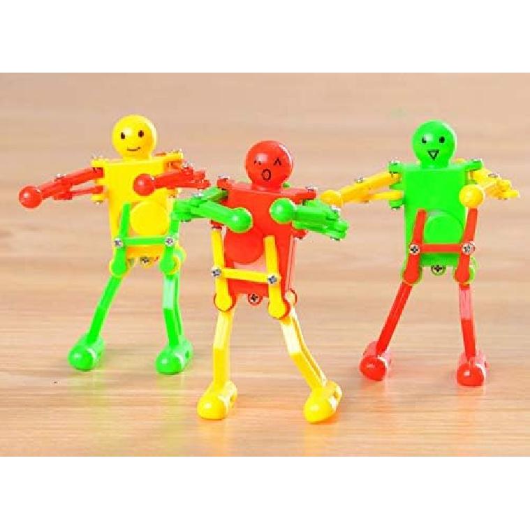 12 Pcs Funny Spring Wind-up Dancing Toy Set, Kids' Role Playing Robot Figures for Easter Egg, Christmas, Party Favors