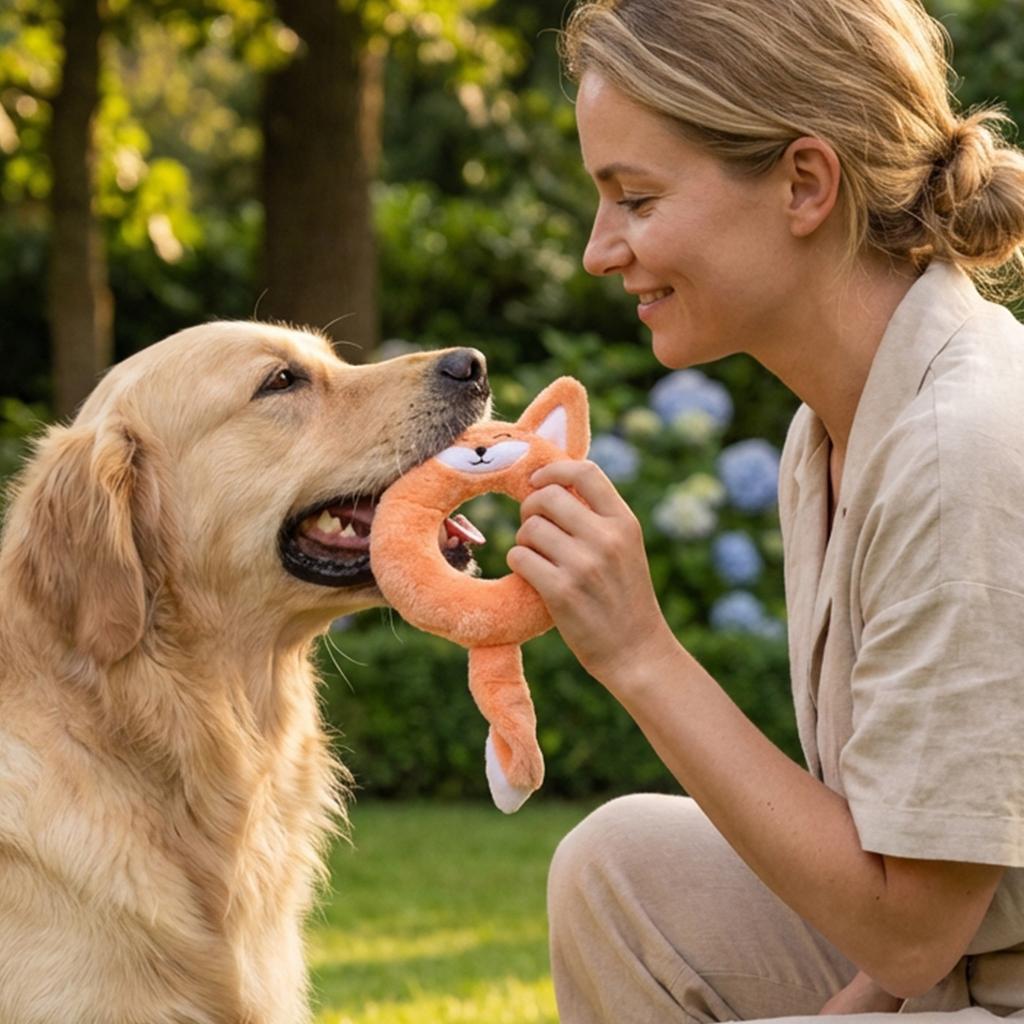 Cute Donut-Shaped Squeaky Dog Toys - Soft Plush Chew Toys For Puppy Teething & Boredom Relief