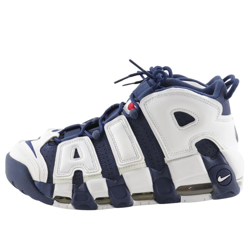 Nike Air More Uptempo Olympics Sneakers 414962-104 AIR MORE UPTEMPO OLYMPIC White / Navy Leather Mens Used