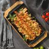 Rectangular restaurant, thickened cast iron plate baking tray, household grilled fish plate, grilled meat plate, steak plate