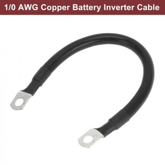 1 шт. 1/0 AWG 0,45 м Луженая Медь Кабель для Аккумулятора Инвертора 3/8 Клемма Черный